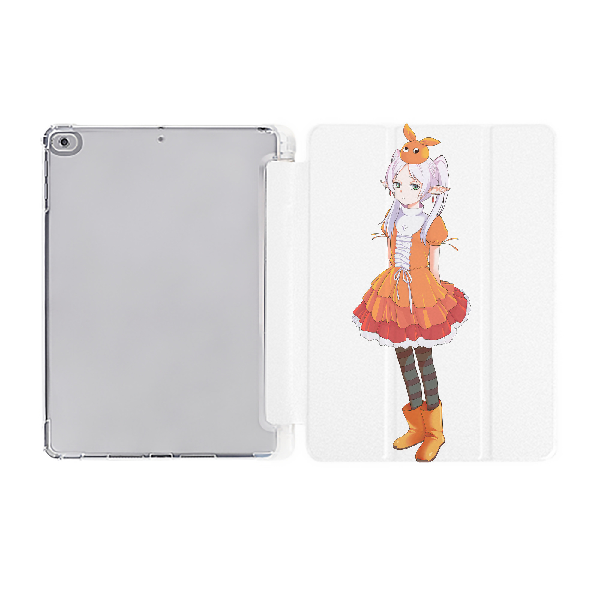 （画像用） 葬送のフリーレン Frieren IPad ケース ペン収納付き 三つ折りスタンド PUレザー×シリコン 対応機種9.5/10.5/10.9インチ
